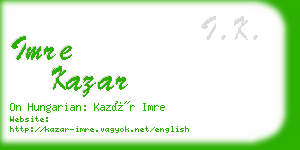 imre kazar business card